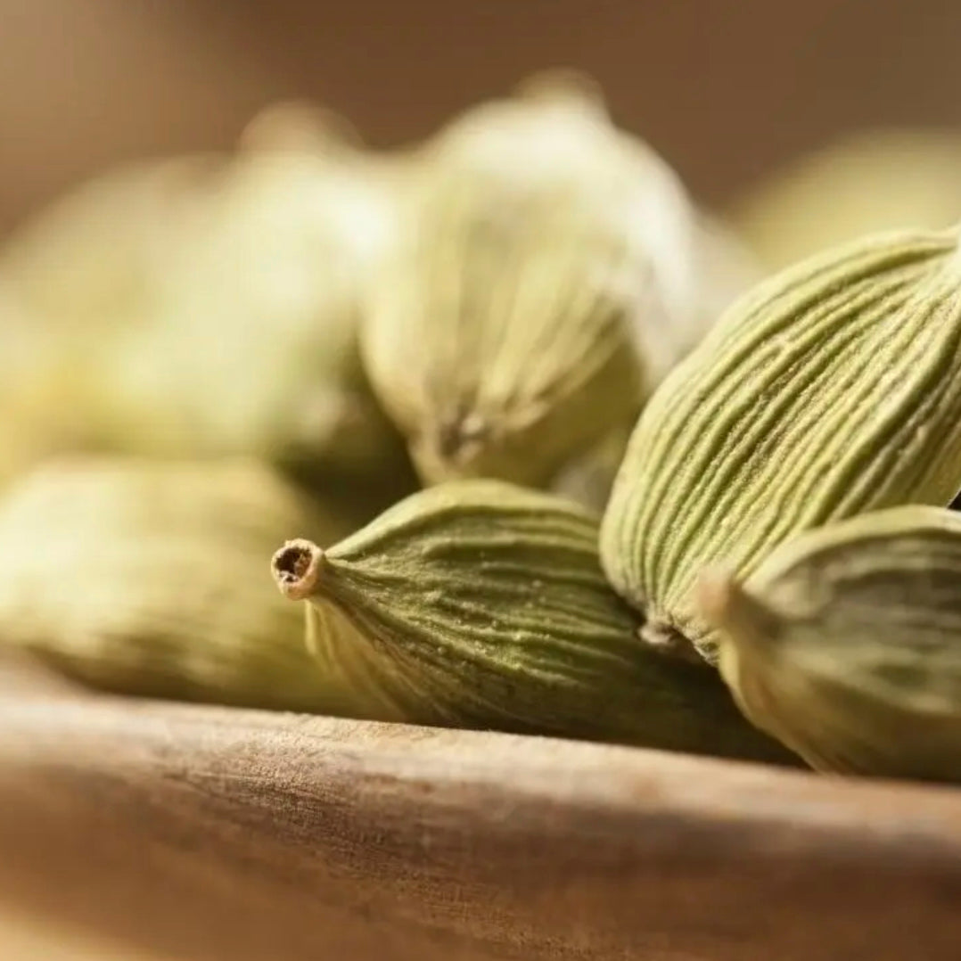 Cardamom seeds used for our cardamom infused creamed wildflower honey made locally in Ontario.