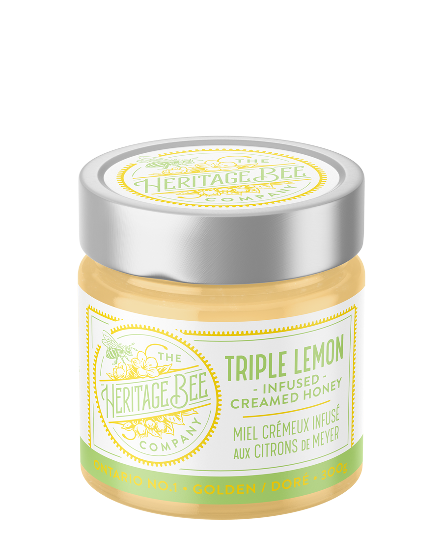 Triple Lemon Creamed Local Ontario Honey | Heritage Bee