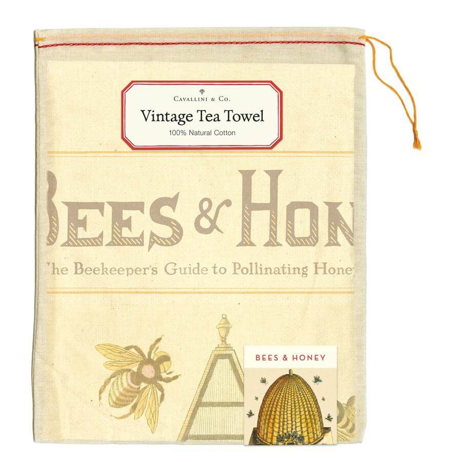 Tea Towel -  Vintage Bees & Honey - Heritage Bee Co.